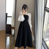 Elegant Medium-Length Black Dress For Women