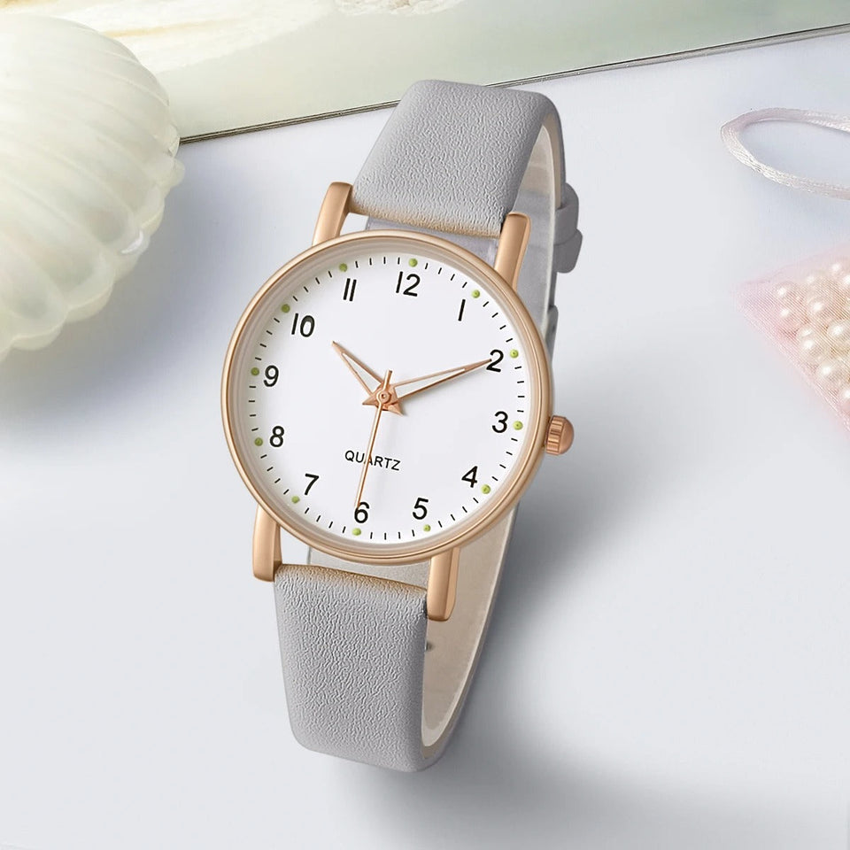 Casual Women's Watch Pu Leather Strap Wristwatch